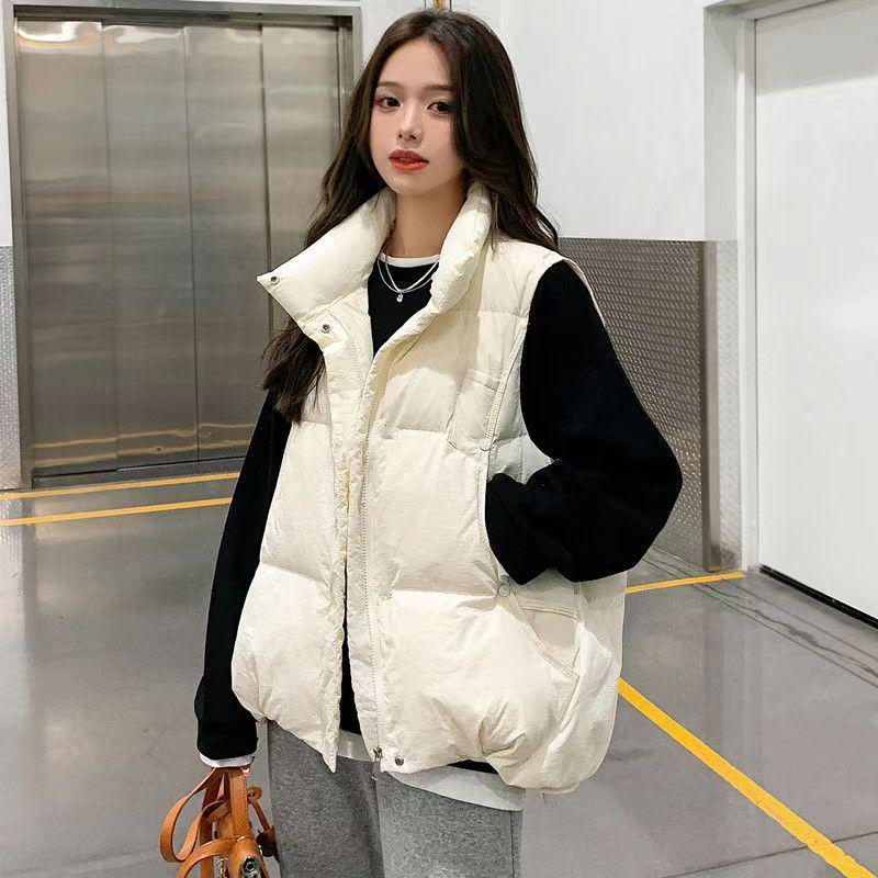 

Women s Short White Duck Down Vest - 2025 Autumn Collection, Loose and Versatile Sleeveless Outerwear Default Item