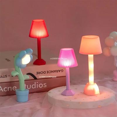 1:12 Dollhouse Miniature LED Night Light Floor Lamp Mini Desk Lamp Home Lighting Model Decor Toy Doll House Accessories Decor