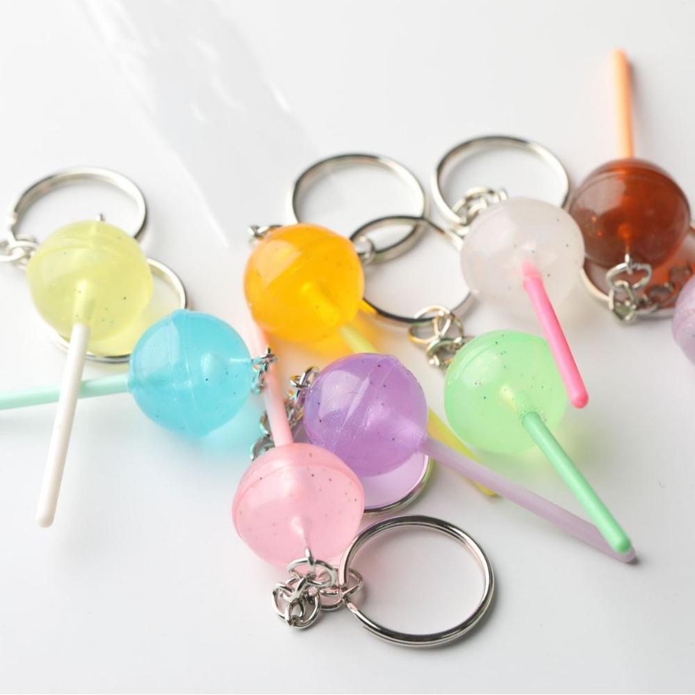 6-50 Pcs Simulation Lollipop Keychain Colorful Candy Car Key Chain Bag Phone Pendant For Men Women Random Color