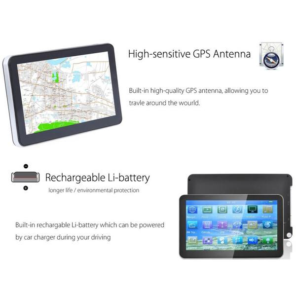 Neue HD-Auto-GPS-Navigation USA+Kanada+Mexiko oder Europa oder Australien usw. Alle neuen Karten, neueste Karte 7 Zoll