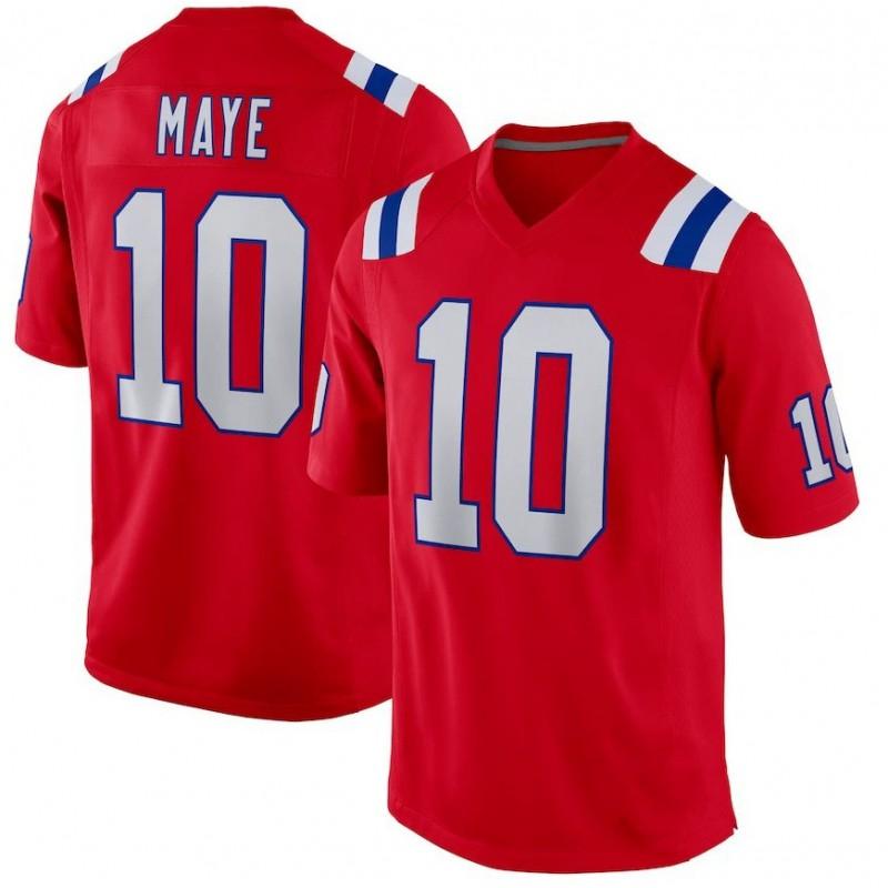 NFL New England Patriots 10 Maye Youth Adult Mesh Jersey Breathable Quick Dry Football Shirt