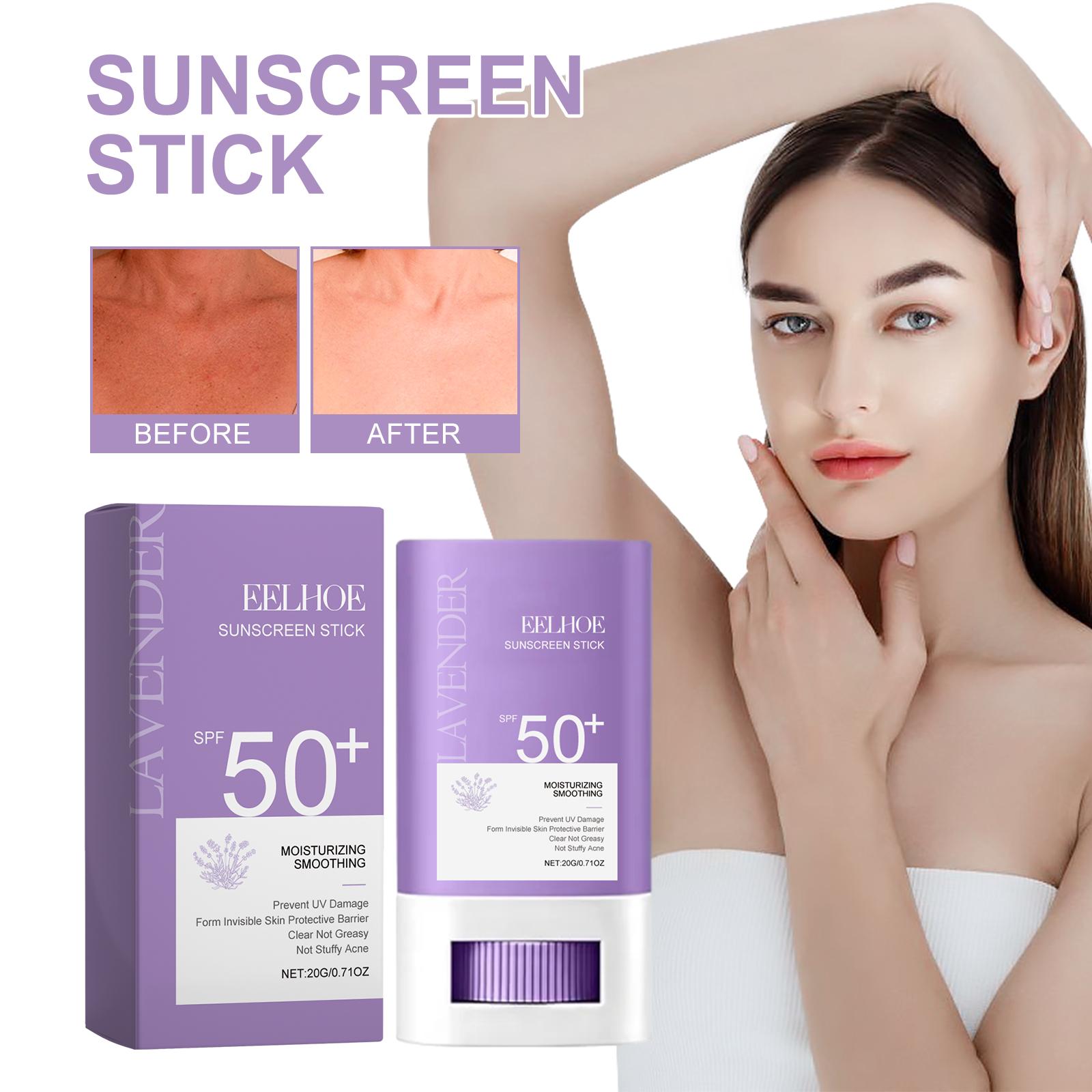 EELHOE Lavender UV Protection Cream Outdoor Protection Brightening Moisturizing Cream - Hydrating & Non-Greasy 20g