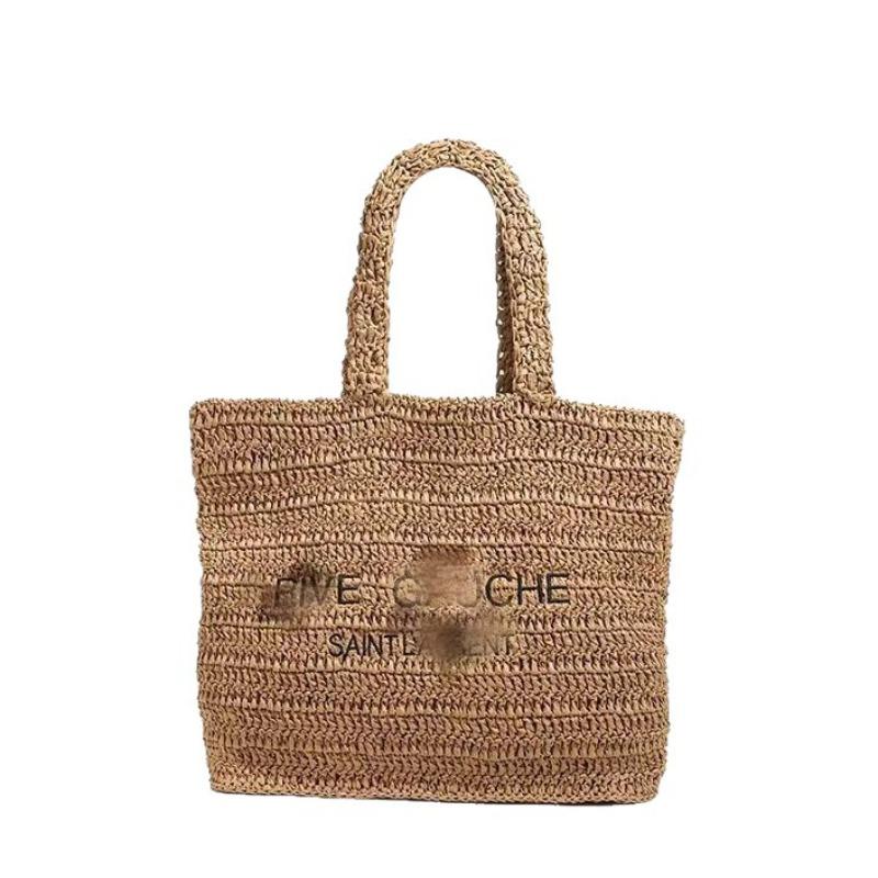 New high-end straw woven bag women's versatile handwoven bag large-capacity tote bag portable shoulder bag straw bag