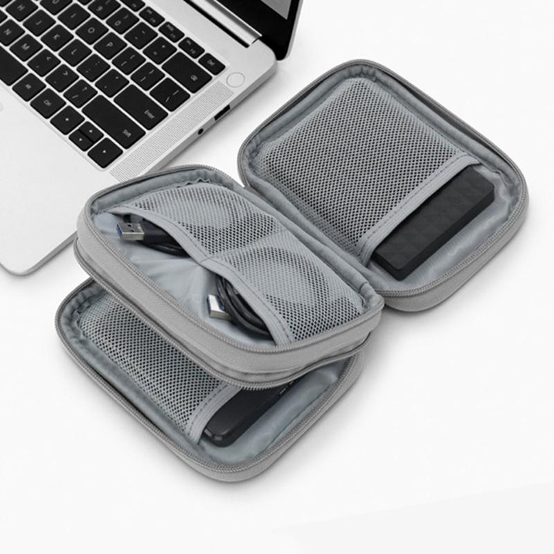 Convenient Hard Disk Storage Sleeve Hard Drive Holder Power Banks Organizer Bag Earphone Case for Business Professionals