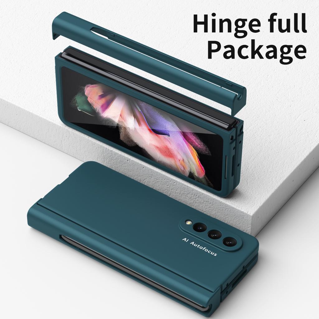 With Touch Pen Hinge Full Protection Capa For Samsung Galaxy Z Fold 4 5g Case Pen Slot Front Screen Glass Z Fold 4 Cover