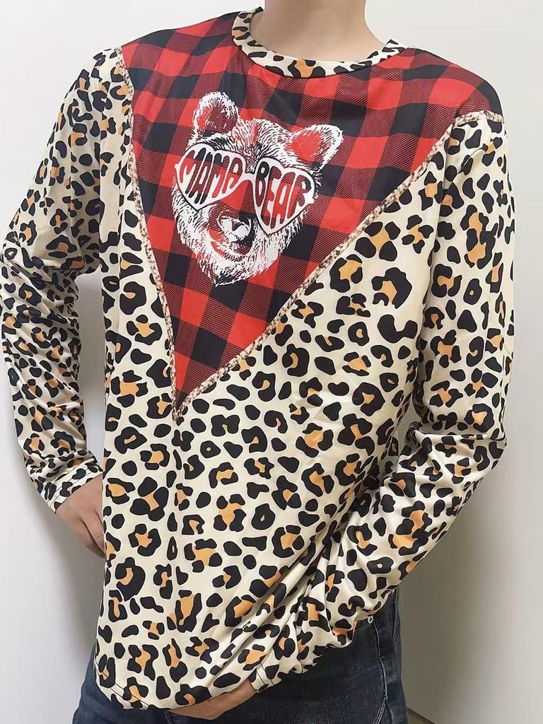 2025 base fashion foreign style new long-sleeved tie-dye foreign trade printing T-shirt, long-sleeved T-shirt slim-fit loose top