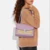 New COACH Lane Coated Canvas With Pebbled Leather Portable Crossbody Bag Shoulder Bag Women's Khaki Monogram & Pink CC330-SVV7O