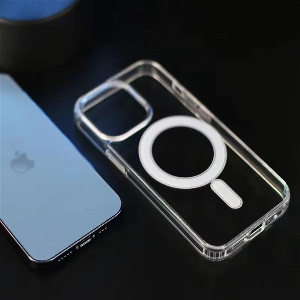 

Новый противоударный чехол для iPhone 16 15 14 13 12 11 Pro Max, материал ПК, не желтеющий, для MagSafe, магнитная зарядка, противоскользящая крышка iPhone 14