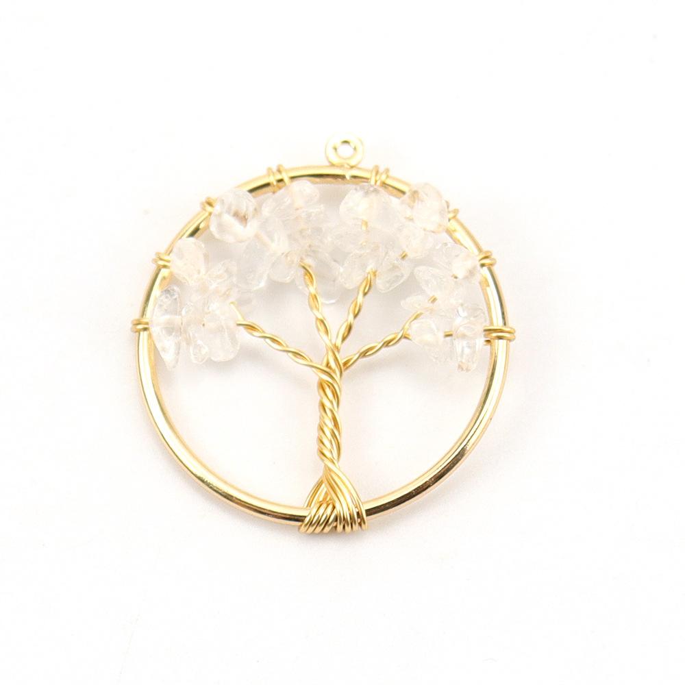 3Cm Tree Of Life Pendant Natural Crystal Gravel Fortune Tree Necklace Accessories N114