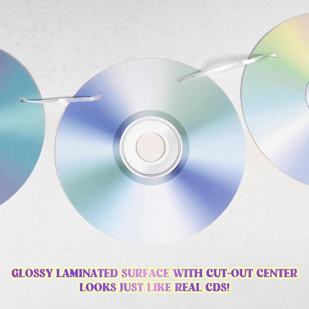 3PCS 90s Party Banner, Pre-Strung Retro CD Music Theme Party Banner Garland Decorations for 1990s 2000s Y2k Birthday Party Supplies