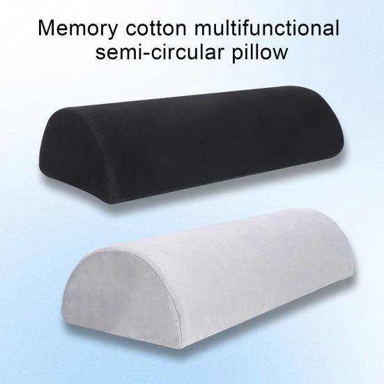 Half Moon Bolster Pillow for Legs Back Sleeping Knee Pillow Memory Foam Under Knee Pillow with Machine Washable Cover for Ankle Foot Comfort