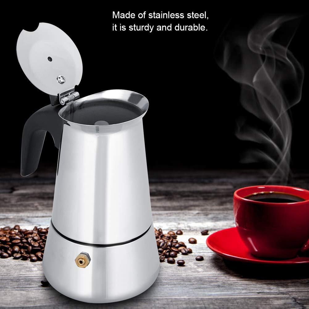 Premium Portable Stainless Steel Moka Espresso Coffee Maker with Moka Pot, Convenient for Home and Travel (450ml)