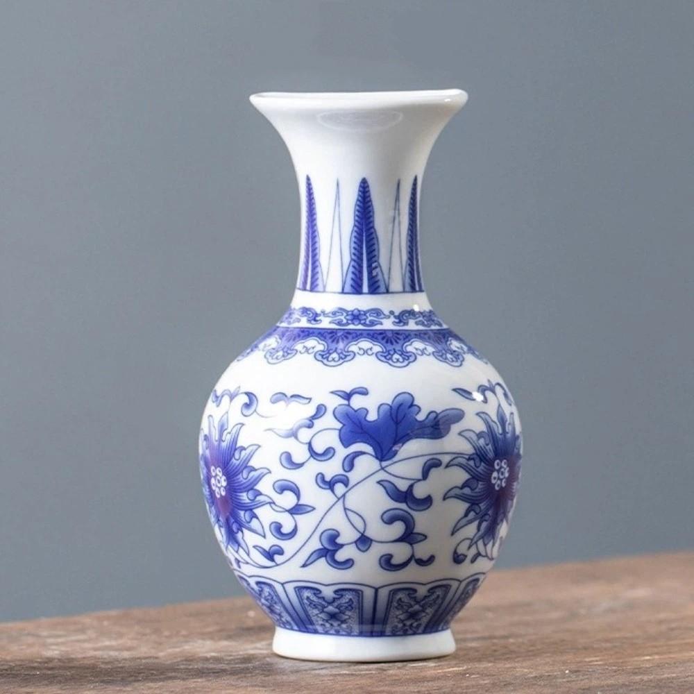 Antique Blue White Porcelain Wall Hanging Ceramic Vase Wall Hanging Vase Living Room Decor
