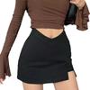 Women's Black Skirt: 2025 Spring/Summer Sexy Slit Suit, Anti-Exposure, Pure Desire Short Hip Skirt