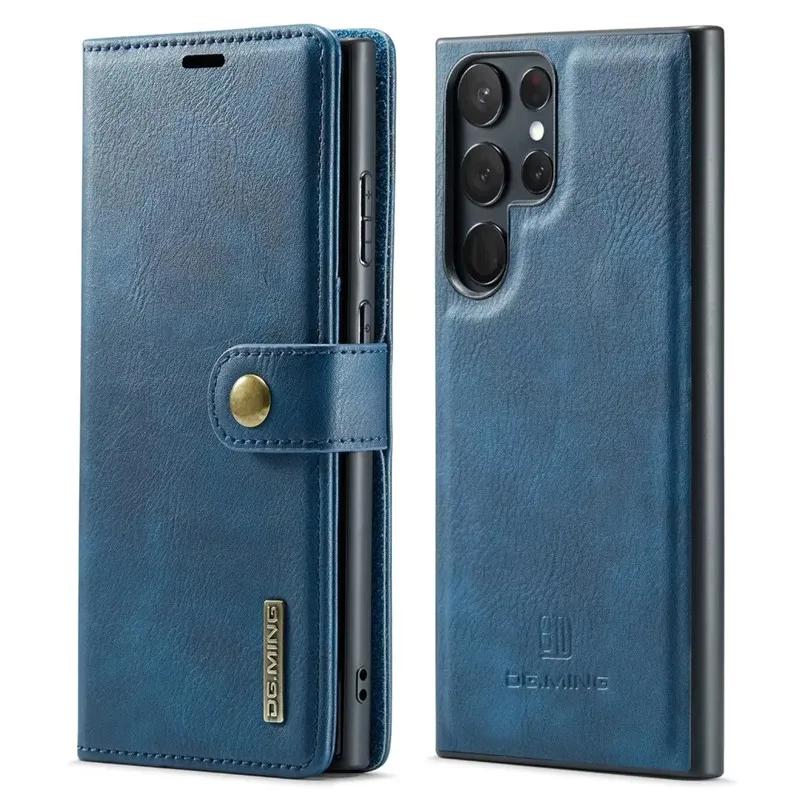 Magnetický flip kožené pouzdro na telefon pro Samsung Galaxy S25 FE S25 Edge S24 Ultra S23 Plus S22 S21 S20 Note 20 10 2 v 1 Odnímatelná peněženka kryt na karty Etui