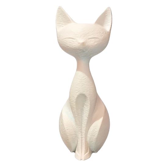 Elegant Cat Statue 3D Printed Minimalist Art Cat Sculpture Collectible Kitten Figurine for Desk Wine Cabinet Bedroom Bedside Decor Gifts белый