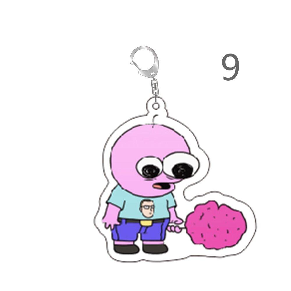 

Smiling Acrylic Keychains Adult Pim Charlie Alan Keyring for Accessories Bag Pendant Key Chain Ring Jewelry Fans Friends Gifts 55mm
