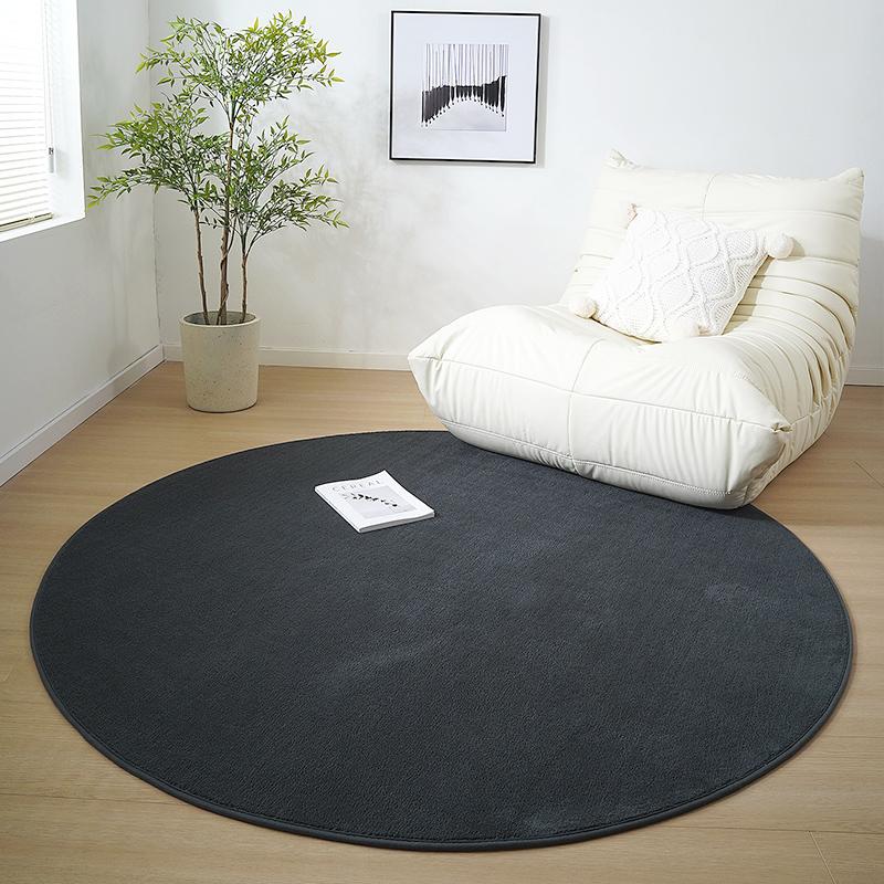 Minimalist Style Living Room Decoration Round Carpet Thick Plush Cloakroom Mat Solid Color Rugs for Bedroom Home Fluffy Soft Rug