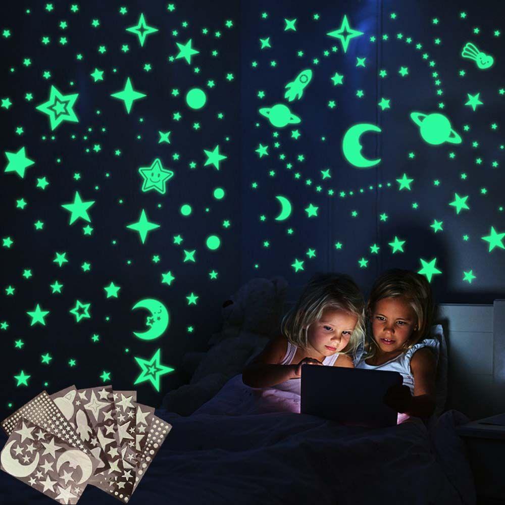 Glow In Dark Home Decoration Stars Dots 3D Luminous Decal Fluorescent Bubble Sticker Wall Art