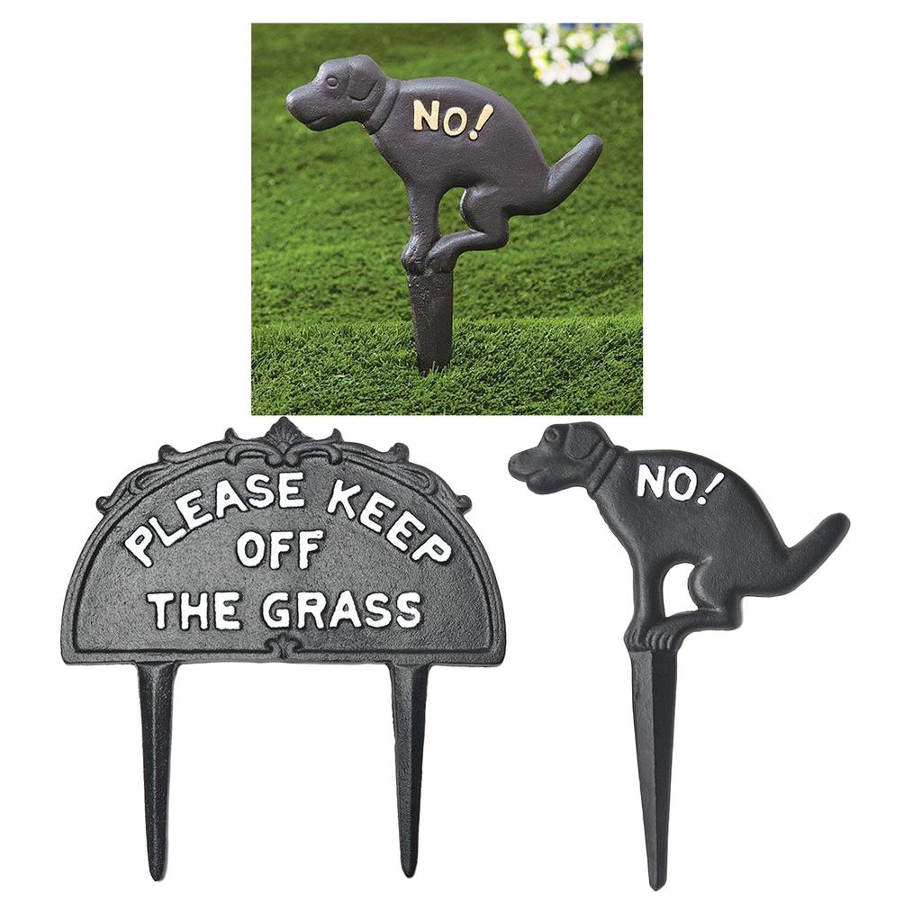 Dog Poop Sign Inserted European American Grass for Home Garden Decoration