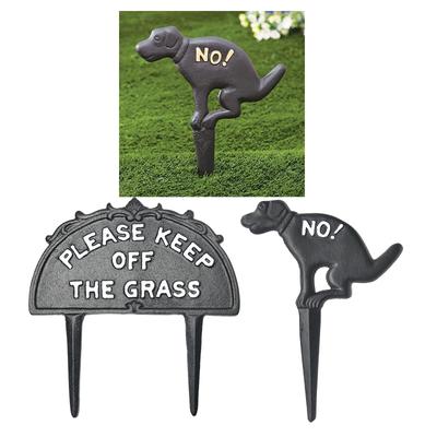 Dog Poop Sign Inserted European American Grass for Home Garden Decoration