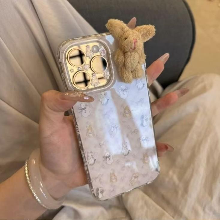 Cute Rabbit Foundation Suitable for Apple 16promax Mobile Phone Case IPhone 15 New Model 13