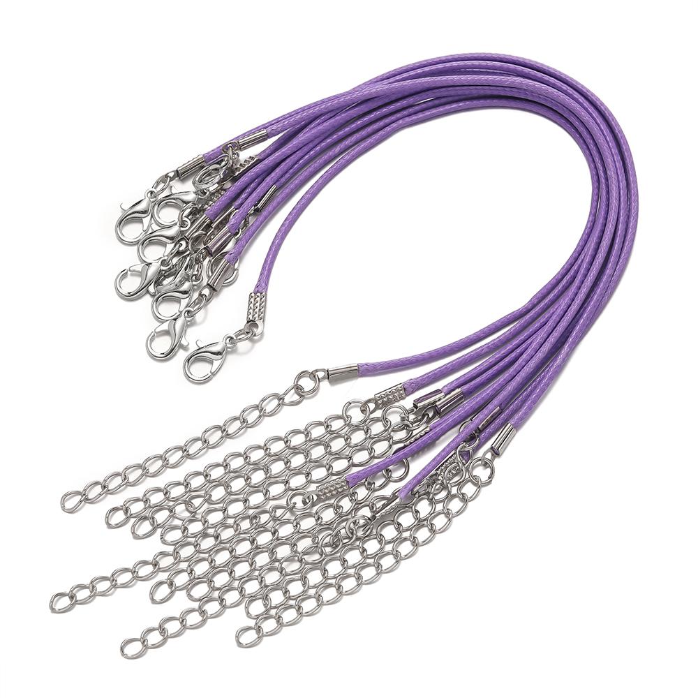 10pcs/Lots 1.5/2mm PU Leather Bracelet Cord  Kit Wax-Coated Braided Strings With Charms for Bracelet Jewelry Making Supplies