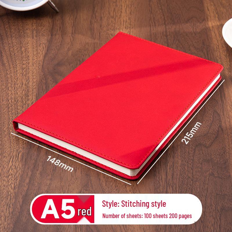 A5 Sheepskin Soft Leather Notebook – Customizable, Logo Printable, Thick Business Office Design