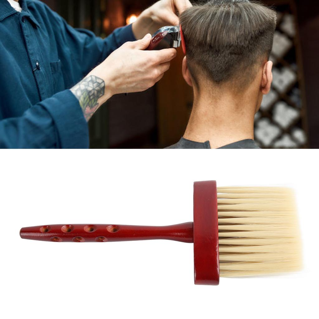Barber Brush Neck Duster Wooden Long Handle Nylon Bristles Barber Brush Duster for Beauty Salon Hair Salon Home