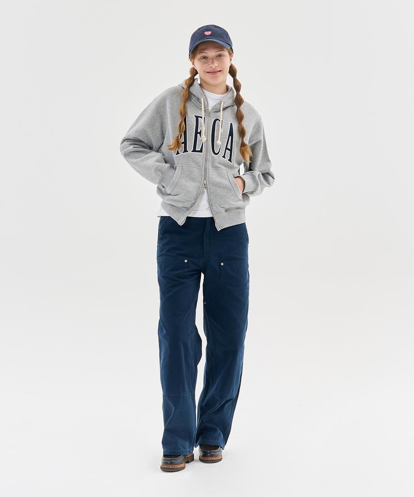 Aeca Aeca Applique Zip Up Hoodie-Grey