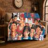 Retro Slam Dunk Basketball Anime Cartoon Flannel Blanket Soft Warm Throw Blanket for Bedroom Living Room Bed Travel Picnic Gift