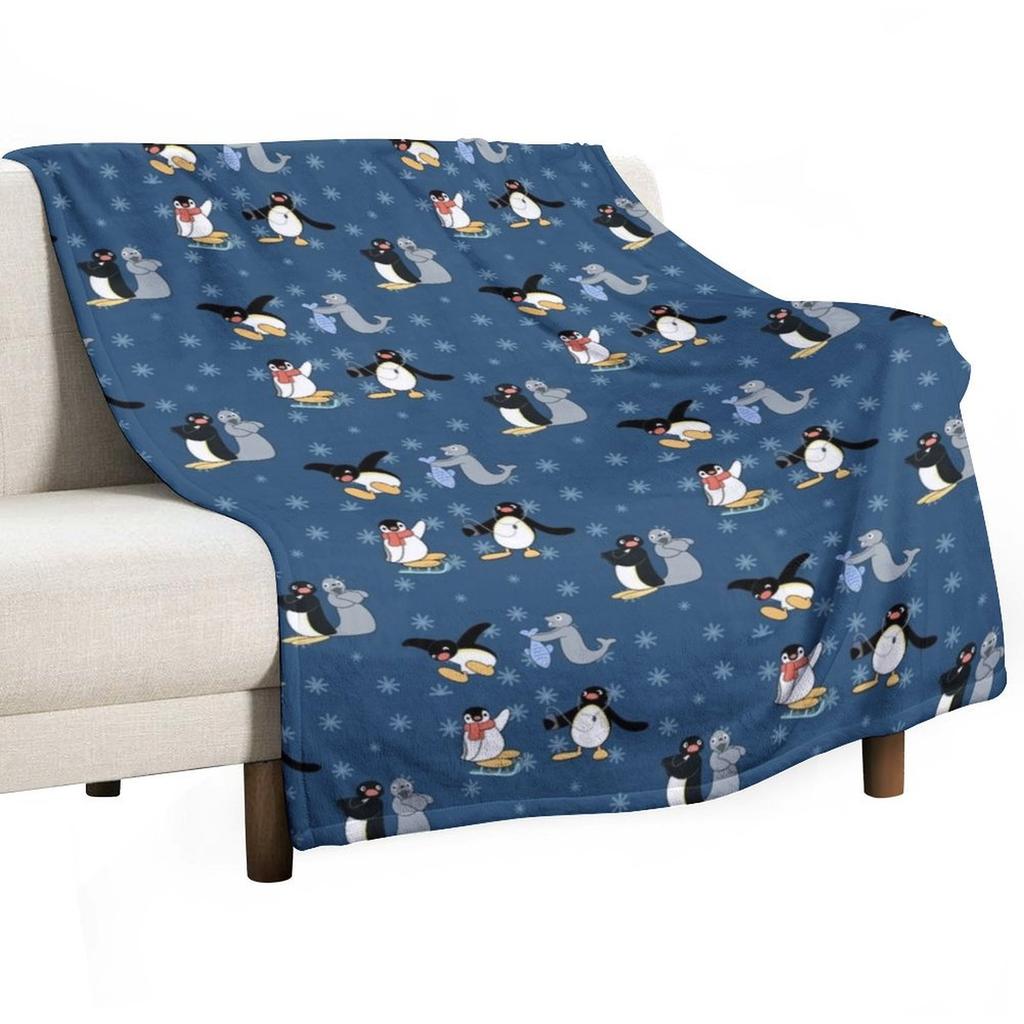 Pingu noot noot Throw Blanket for sofa christmas gifts Luxury Designer Sofa Throw Blankets