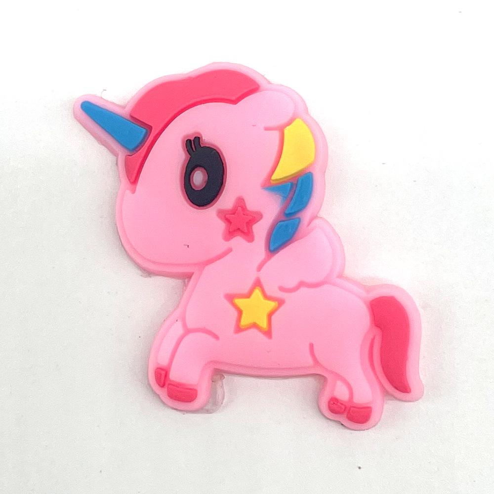 Cute Cartoon Unicorn Flower Clog Buckles - Removable & Soft Rubber Garden Shoe Decorations