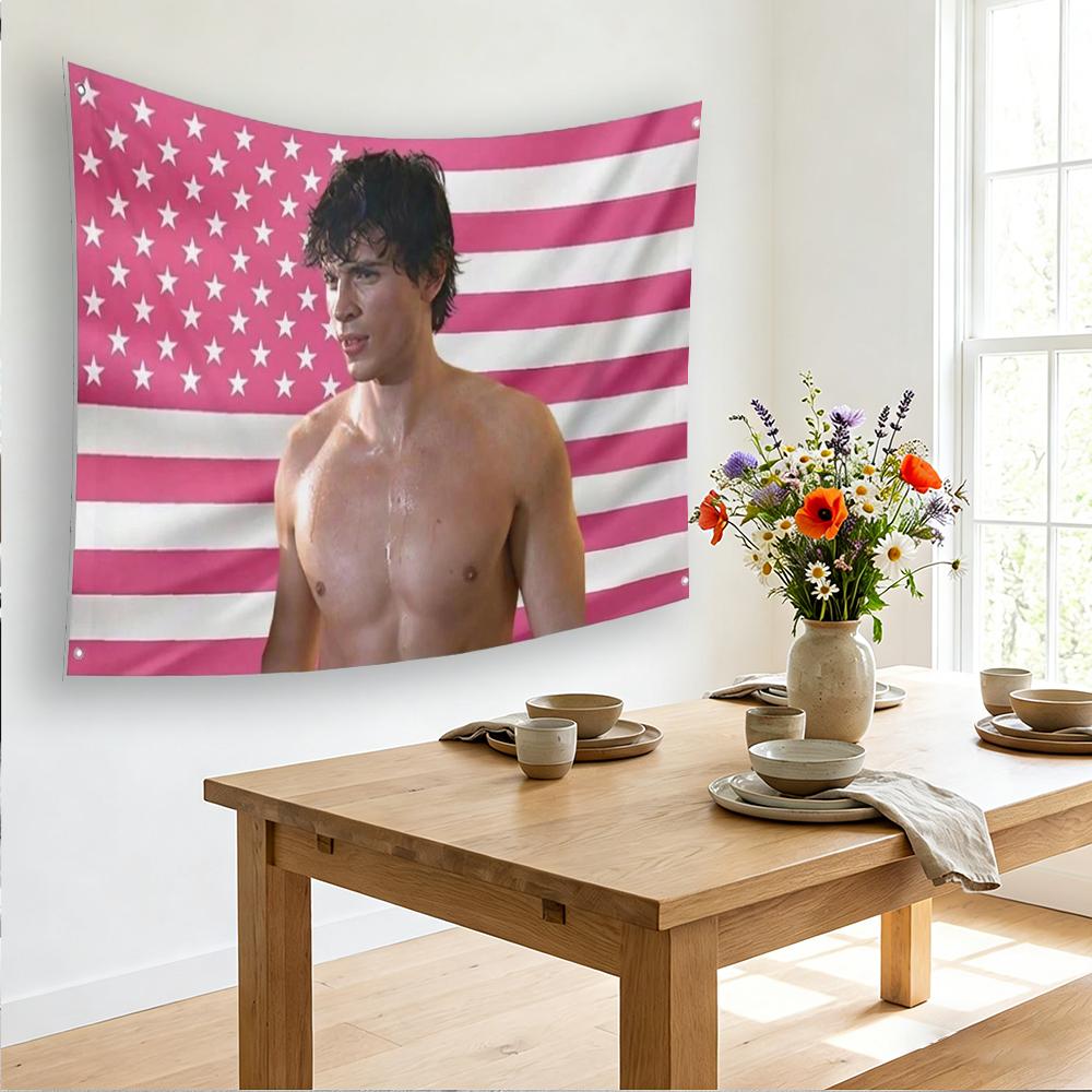 Tom Flag Tapestry Wall Hanging For Bedroom Living Room Kitchen Outdoor Party Decor, Ideal Gift For Fans, Flat Print