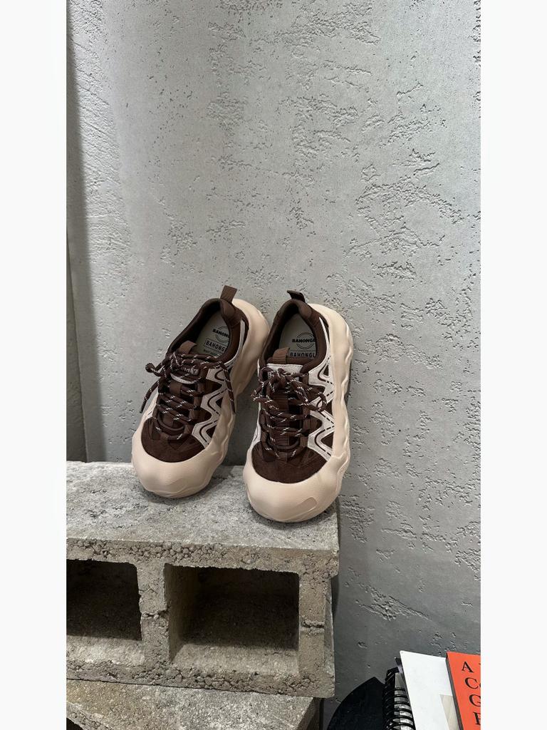 Sports trendy shoes 2025 autumn new breathable versatile star ugly cute thick-soled heightening casual soft-soled tire shoes women