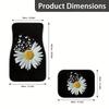 4pcs White Daisy Butterfly Car Non-Slip Carpet | Polyester, Easy To Clean & Install, Suitable for Cars & SUVs, Universal Fit