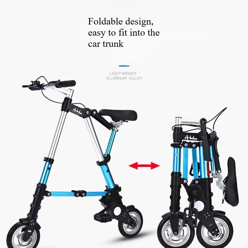10 Inch ABike Folding Bike 8 Inch Mini Portable Pedal Bicycle Ultra Compact Lightweight Commuter Bike