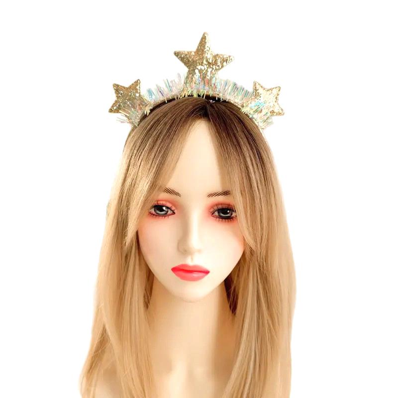 Glitter Star Hairband Gold Glitter Star Headband Cute Shiny Party Hair Accessory Festival Cosplay Costume Girls Hair Ornament