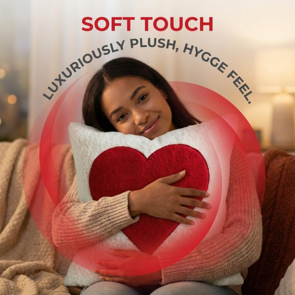Soft Valentine Heart Pattern Pillowcase Decorative Embroidery Throw Pillow Cover 45CM Square Tufted Cushion Case Bedroom