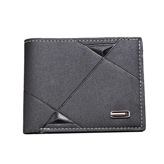 Men Bifold Wallet Slim Faux Leather Card Short Card Wallet Holder Pocket Wallet