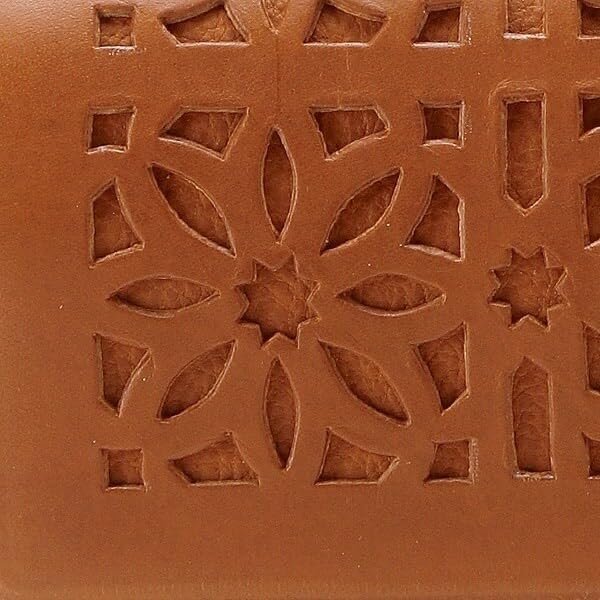 Genten Cutwork Brown Flap Long Wallet