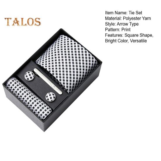 6Pcs/Set Tie Pocket Square Cufflinks Set Gift Box Masculine Charm Faux Silk Fabric Bright Colors Business Tie Men Accessories Gift Set