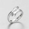 Punk Geometric Irregular Liquid Lava Waterdrop Shaped Open Rings For Women Vintage Silver Color Metal Rings Personality Jewelry
