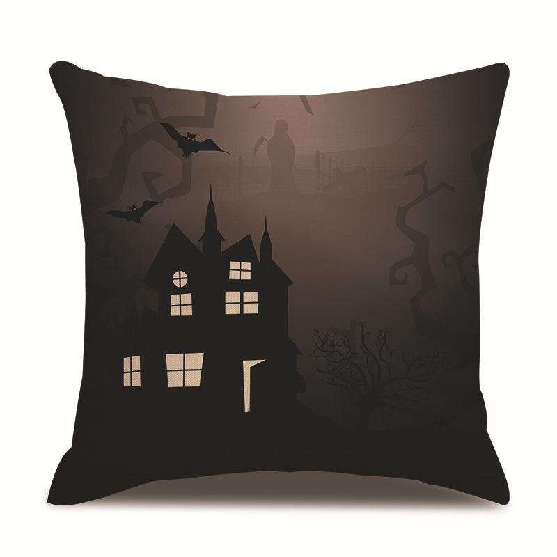 Halloween Linen Pillow Cover Printed Pillow Cover