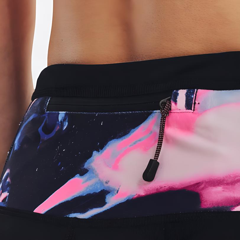 Under Armour Run Anywhere Schnür-Mid-Rise Gestreift Slim Fit Neun-Punkte Sporthose Damenhose Schwarz 1373444-001