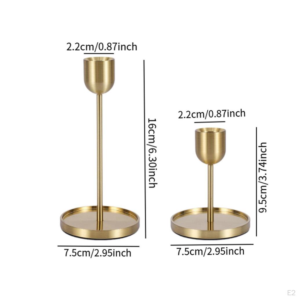 2 Pieces Candle Holder Gold Banquet Decorative Living Room Fireplace Versatile Festival Ornament