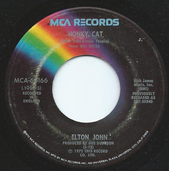 

7inch Record ELTON JOHN - Honky Cat MCA60166 MCA Records UK Rock Used