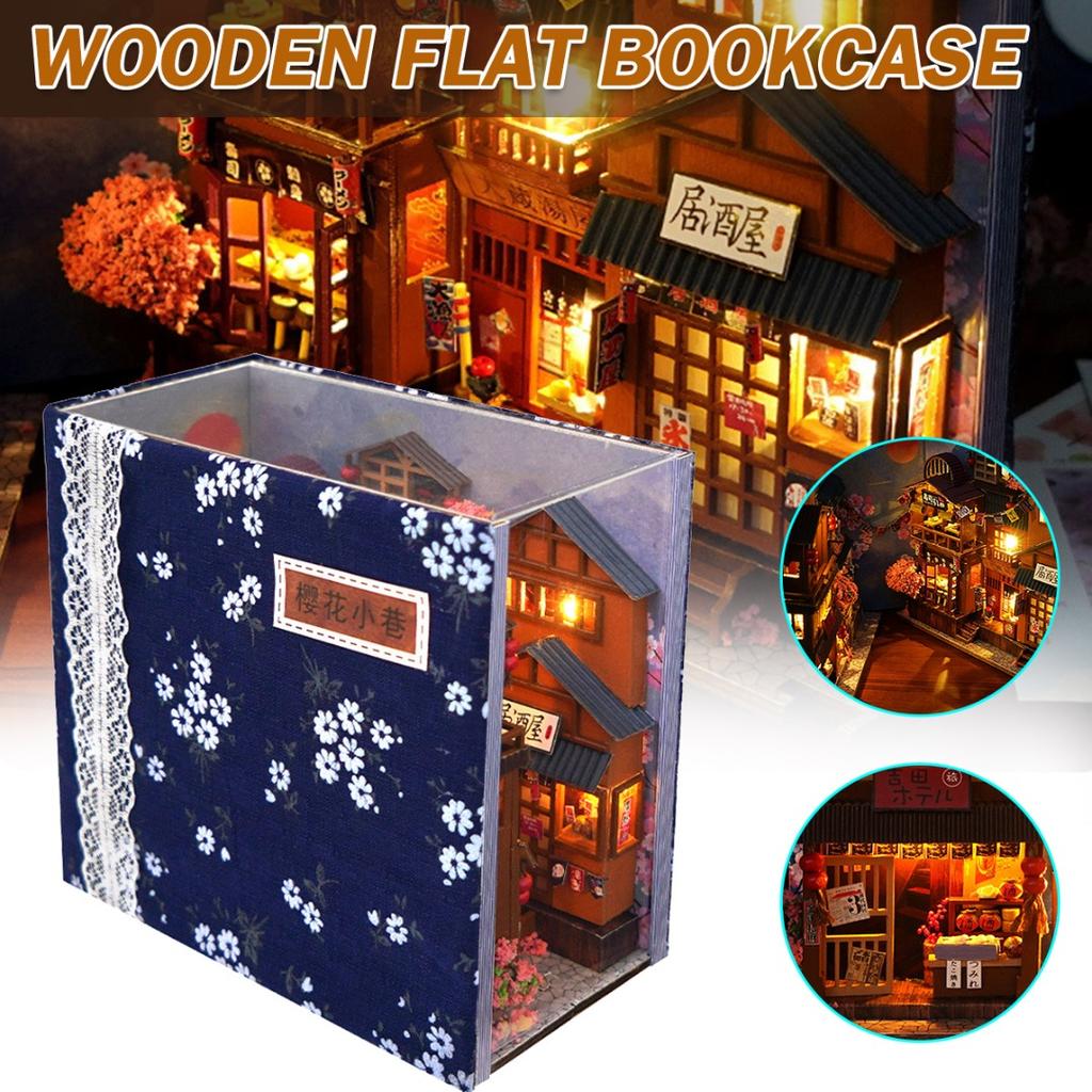 Kit De Rincón De Libros De Bricolaje Casa De Rompecabezas 3D Con Muebles Y Led Kit De Casa En Miniatura De Bricolaje Decoracion De Estanteria