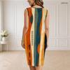 Women s Plus Size V Neck Sleeveless Geometric Printed Bodycon Midi Dress