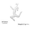 Teamer 5pcs/lot DIY Gymnast Sporter Charms Stainless Steel Gymnastics Dancer for Necklcae Bracelets Keychain Jewelry Making Gift